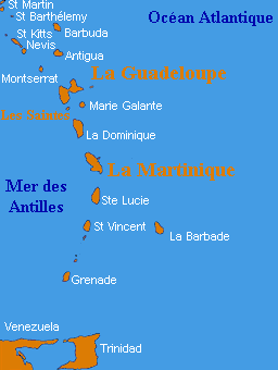 Carte des Antilles