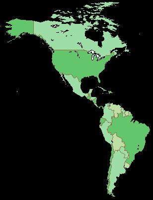 Carte de l'Amérique