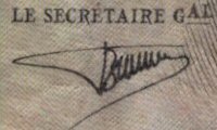Signature de D. Bruneel en tant que Secrétaire général