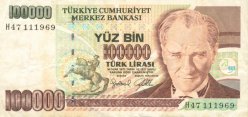 100000 Livres turques 1970 (1992)