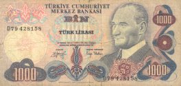 1000 Livres turques 1970