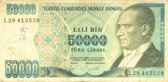 50000 Livres turques 1970 (1989)