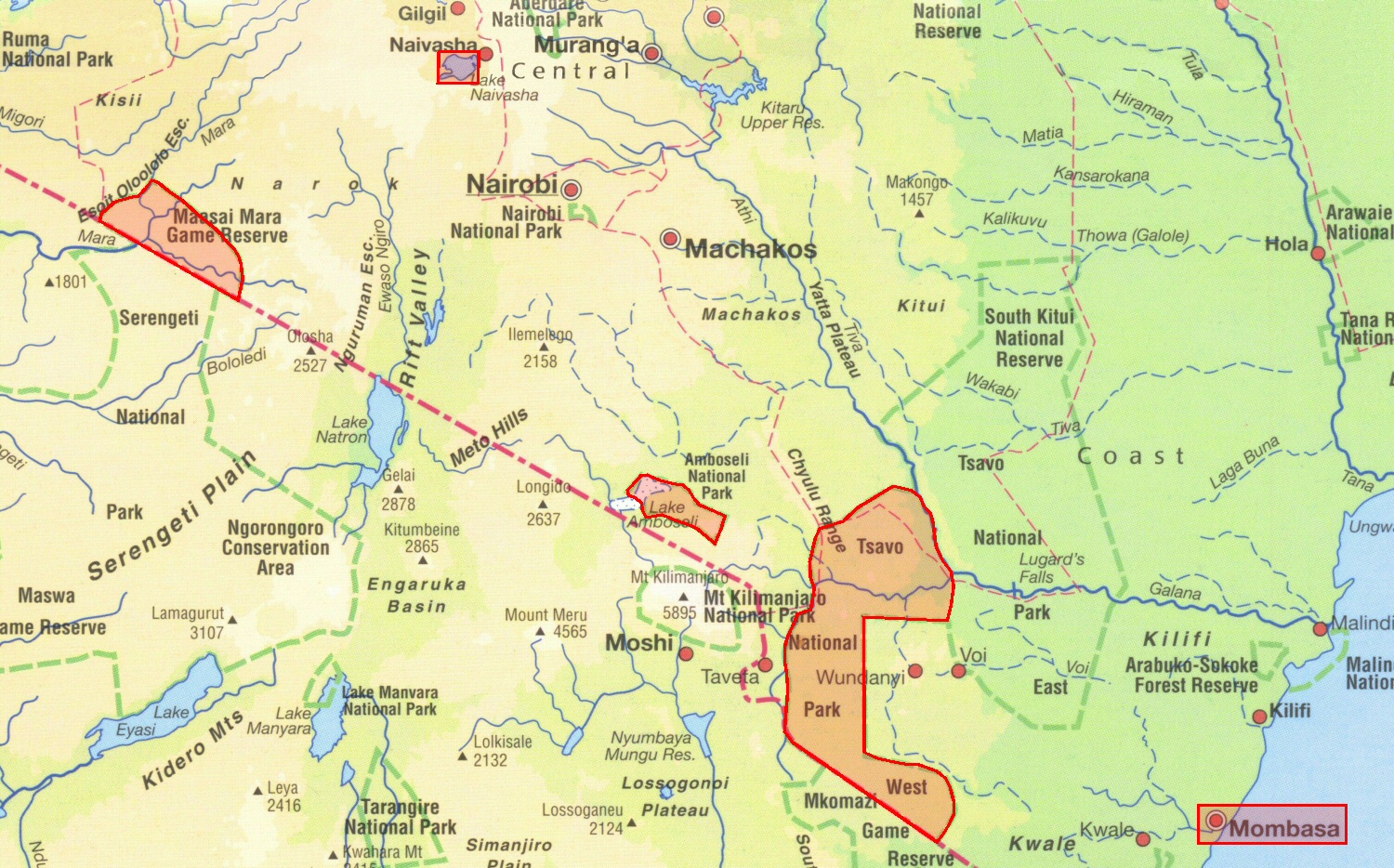 Carte du Kenya